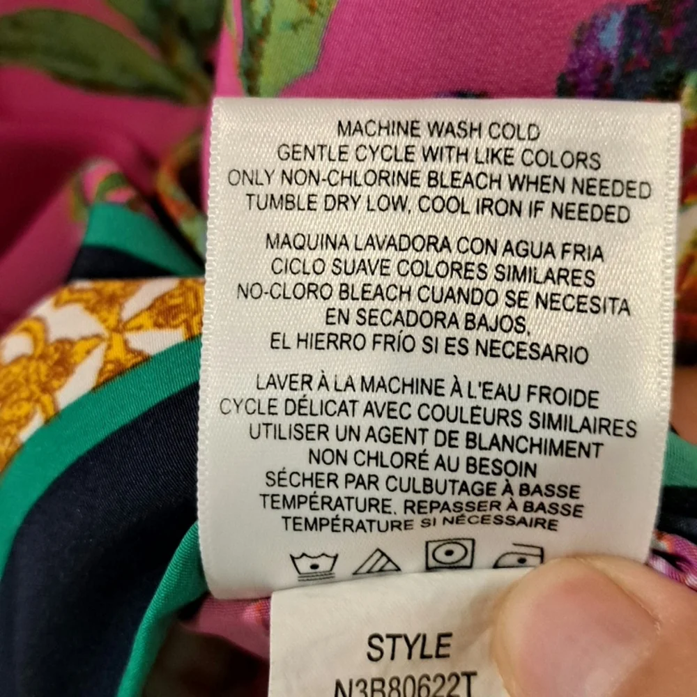 Ellen Tracy Pink Floral Blouse button casual  size 3X - Picture 6 of 13